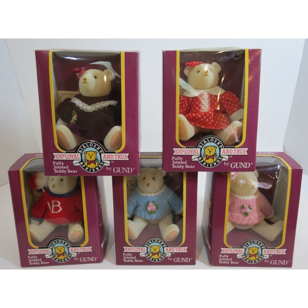 Lot Of 5 Vintage Gotta Get Gund Bialosky & Friends Suzie Bears New in Box